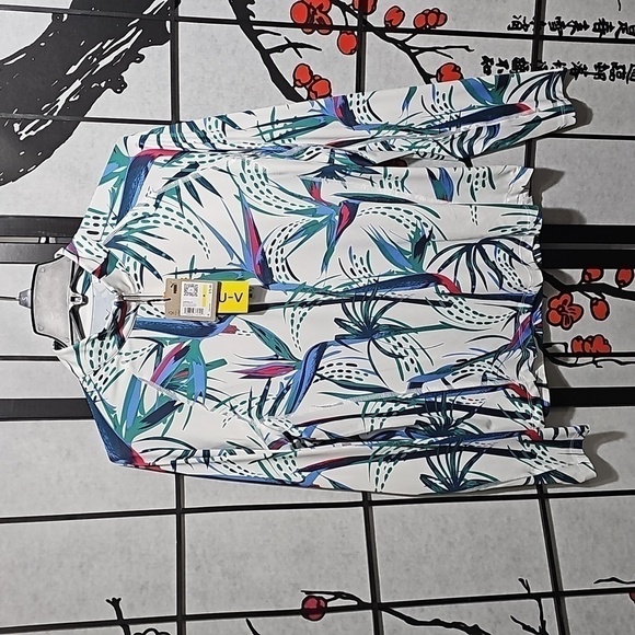 Puma Floral Paradise 1/4 Zip Sweatshirt Golf Athleisure Tennis Size Medium NWT - Picture 2 of 11